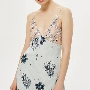 Topshop Embroidered Floral Jumpsuit